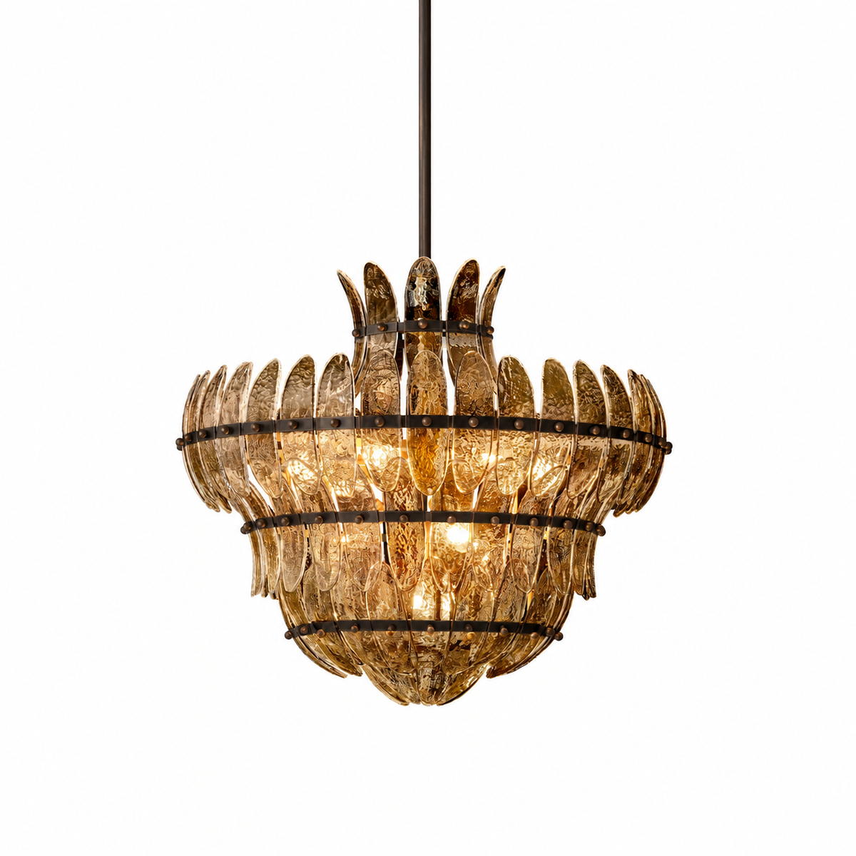 Alieence 27 inch Bronze smoke glass chandelier white-background