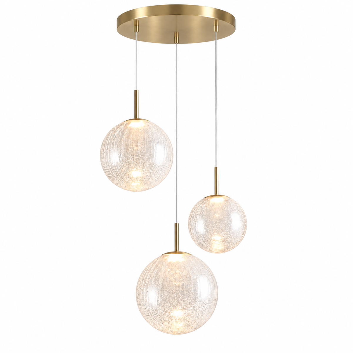 Casens round LED chandelier - 20 inch 3-light Crackle
