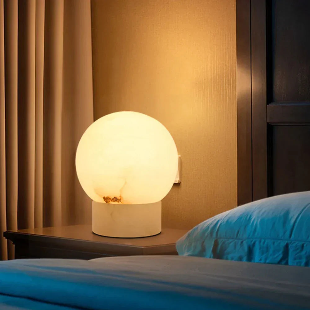 Alabaster Athena Ball Table Lamp