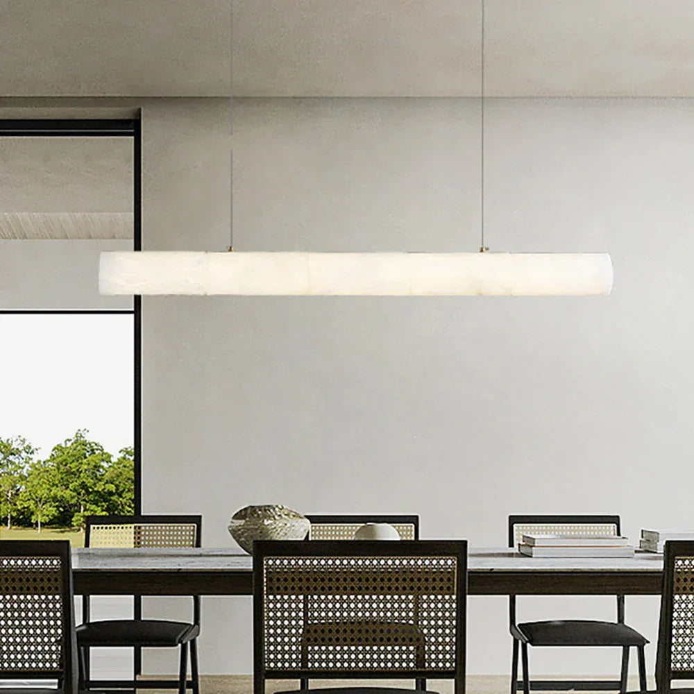Alabaster Bamboo Linear Pendant Light