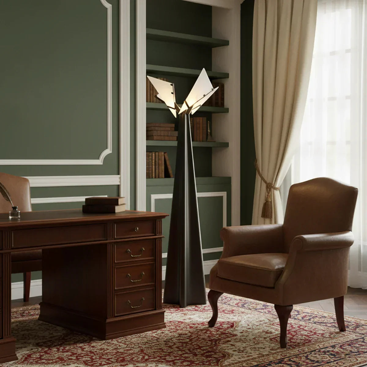 Alabaster Black Floor Lamp