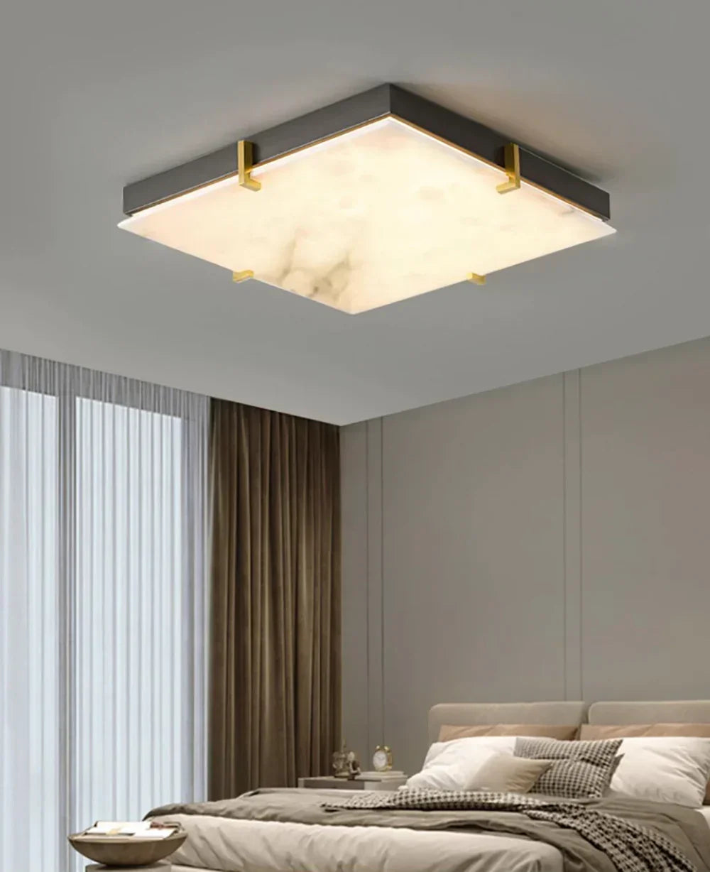 Alabaster Black Square Ceiling Lamp