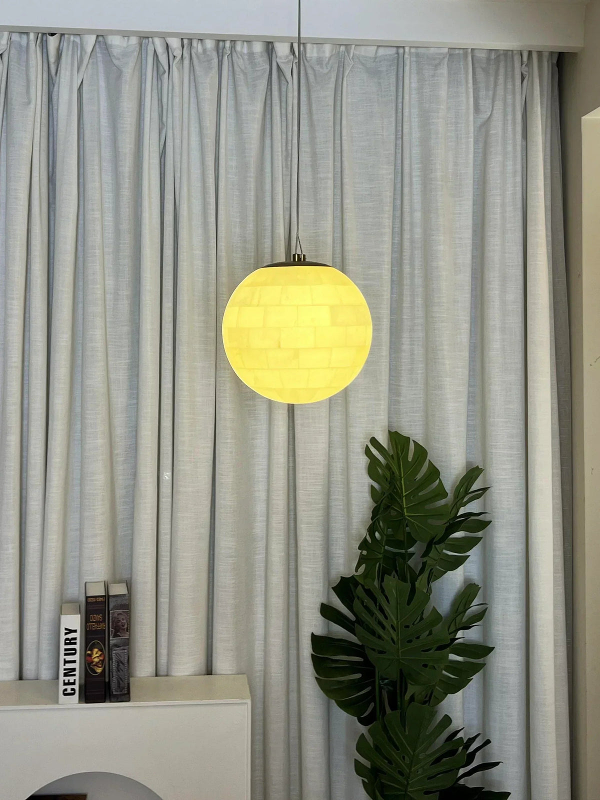 Alabaster Ball Pendant Light