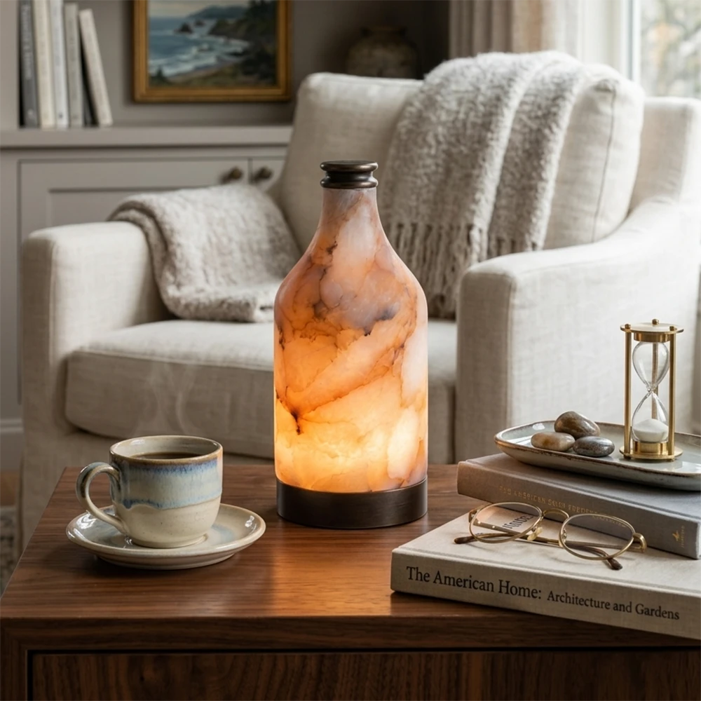 Alabaster Bottle Table Lamp