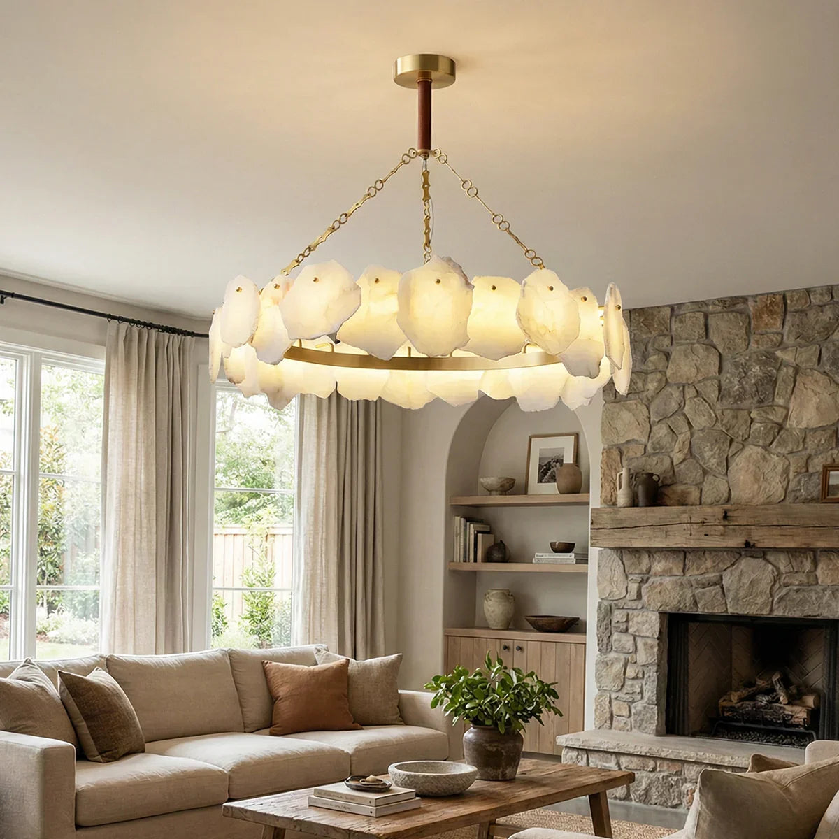 Alabaster Burton Round Chandelier