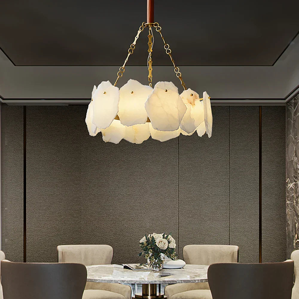Alabaster Burton Round Chandelier