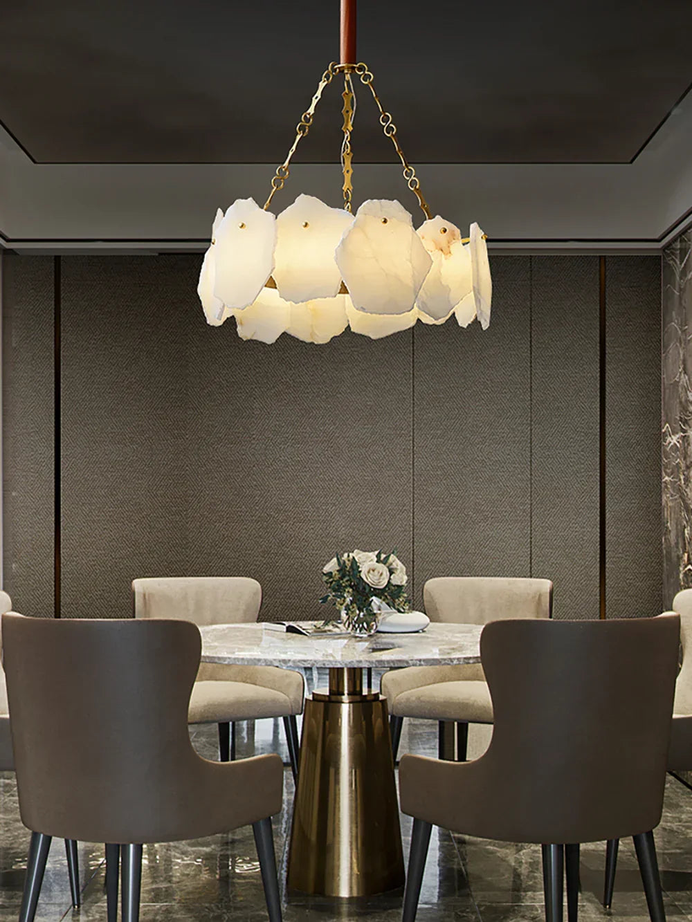 Alabaster Burton Round Chandelier