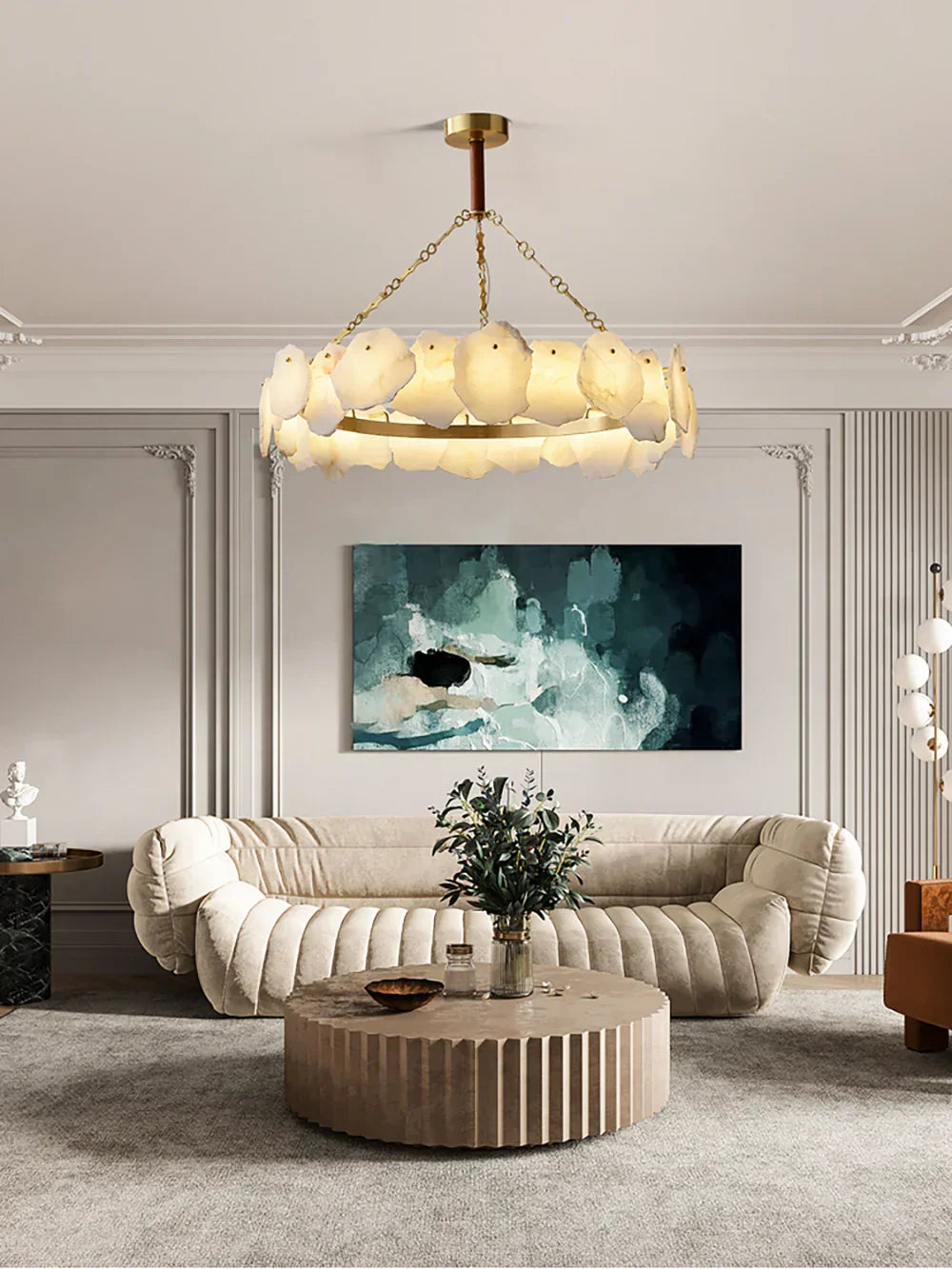 Alabaster Burton Round Chandelier