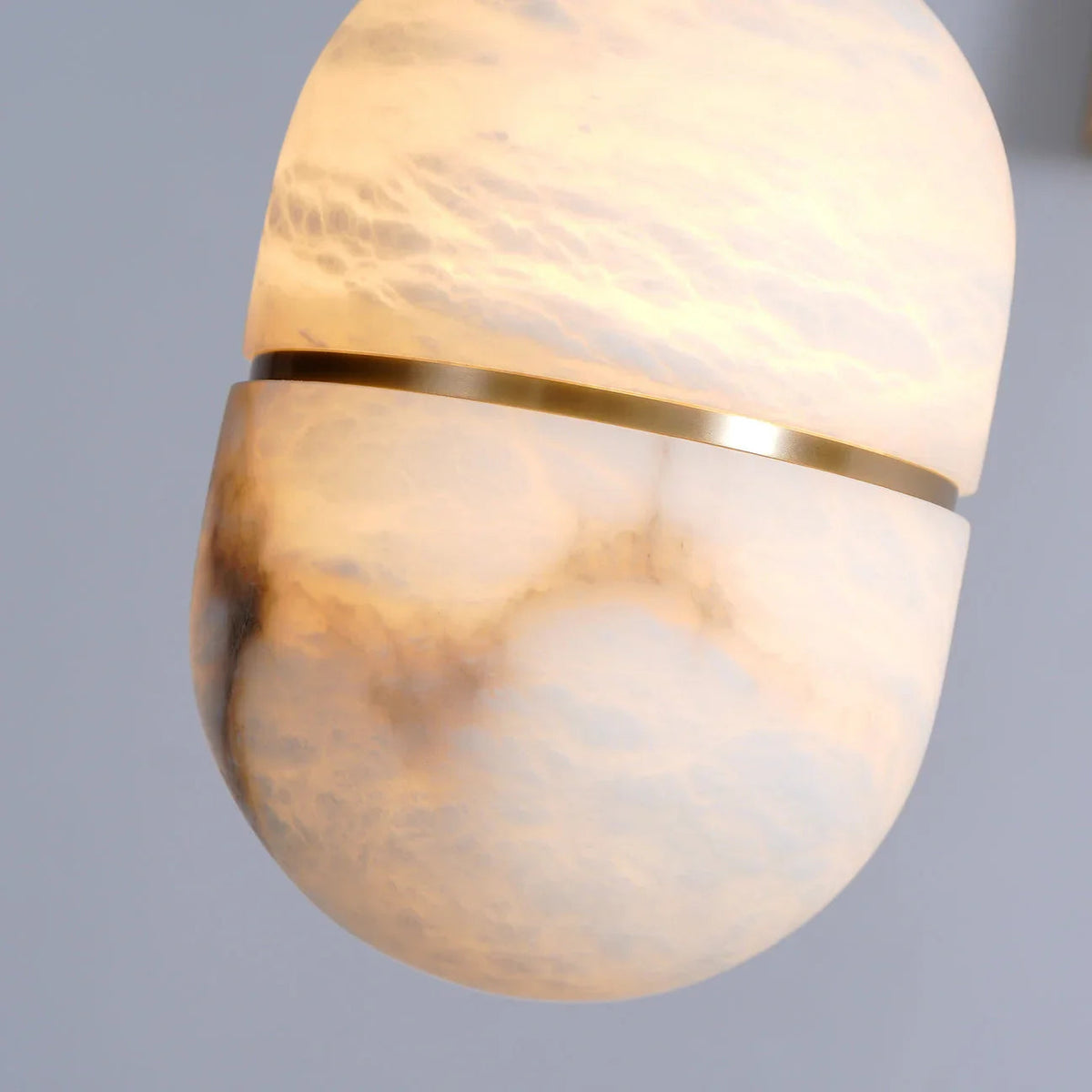 Alabaster Capsule Shaped Oval Pendant Lamp