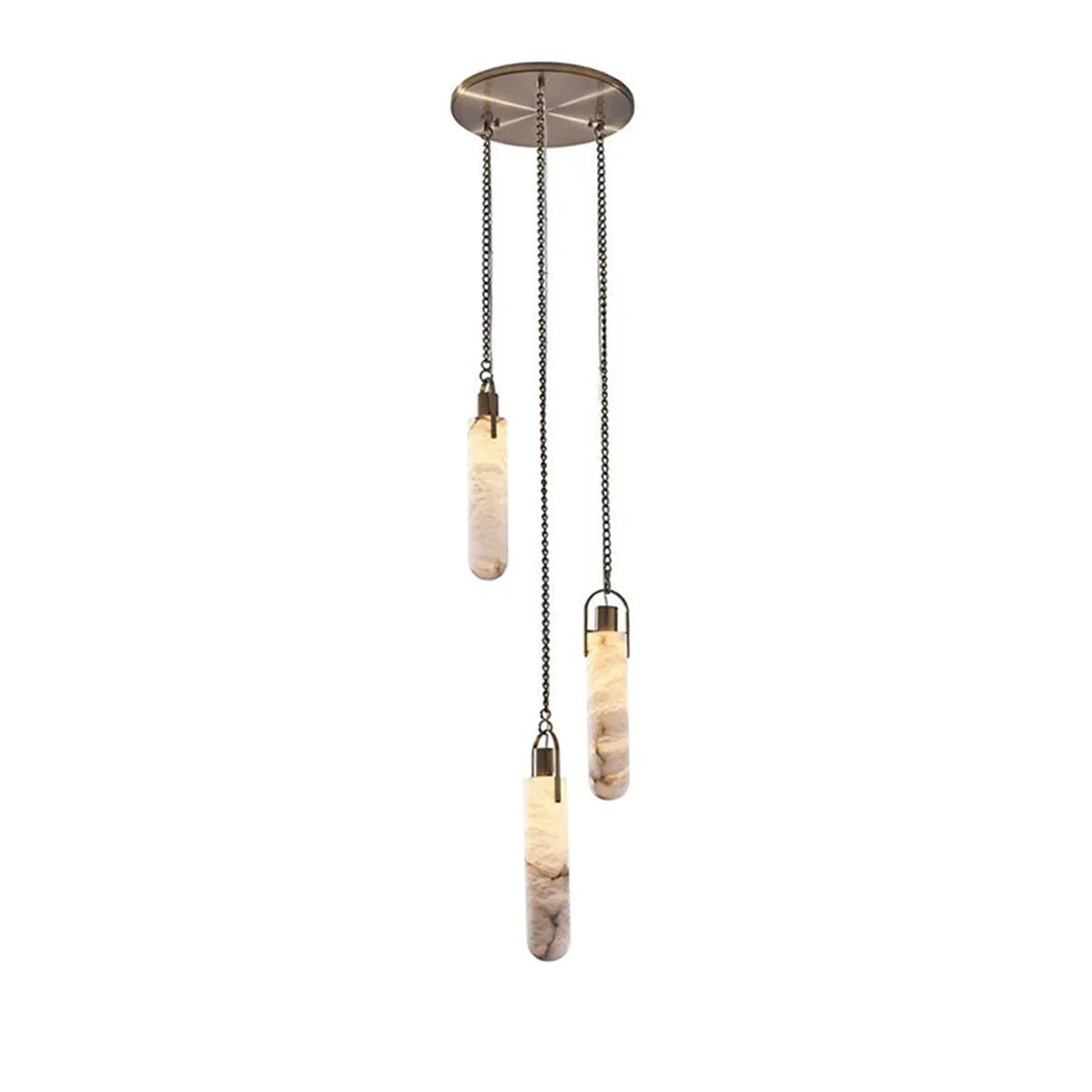 Alabaster Cylindrical Draped Chain Chandelier