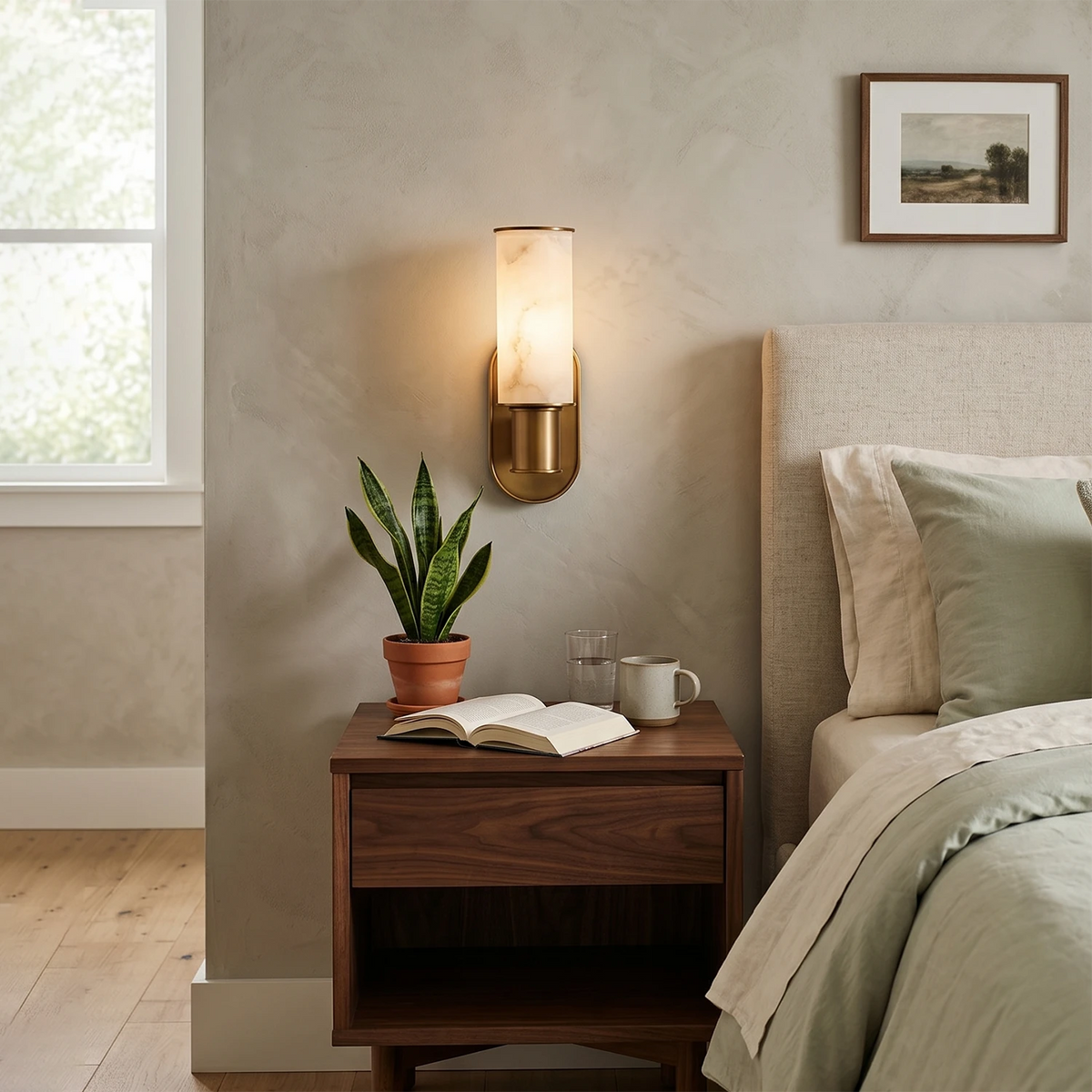 Alabaster Dualis Cylindrical Wall Sconce