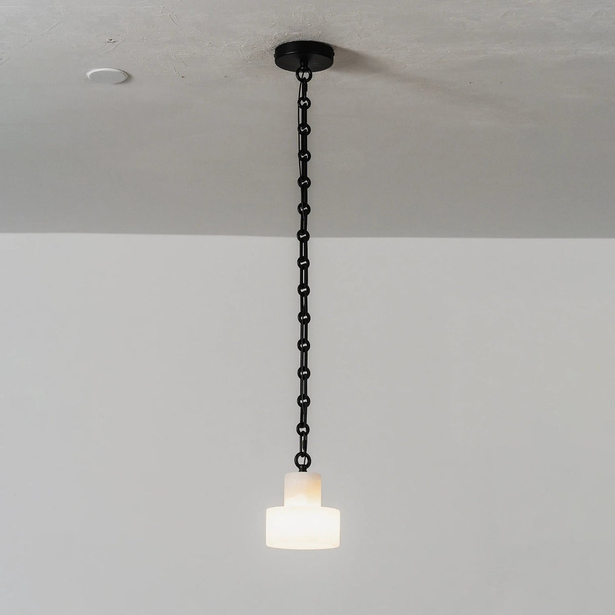 Alabaster Cylindrical Cluster Chain Chandelier