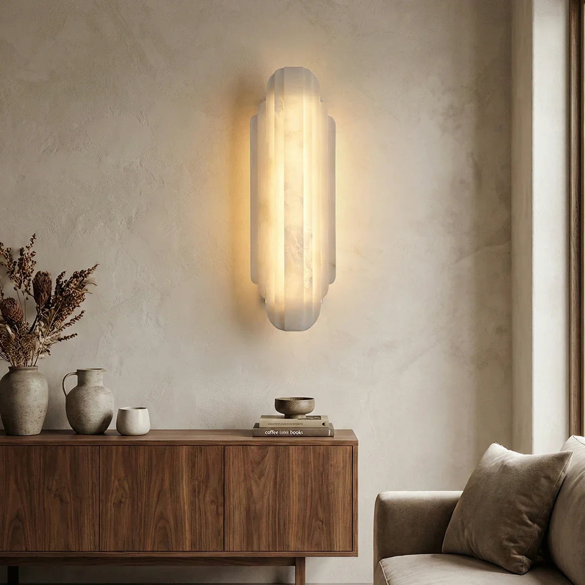 Alabaster Estelle Vertical Stripes Wall Sconce