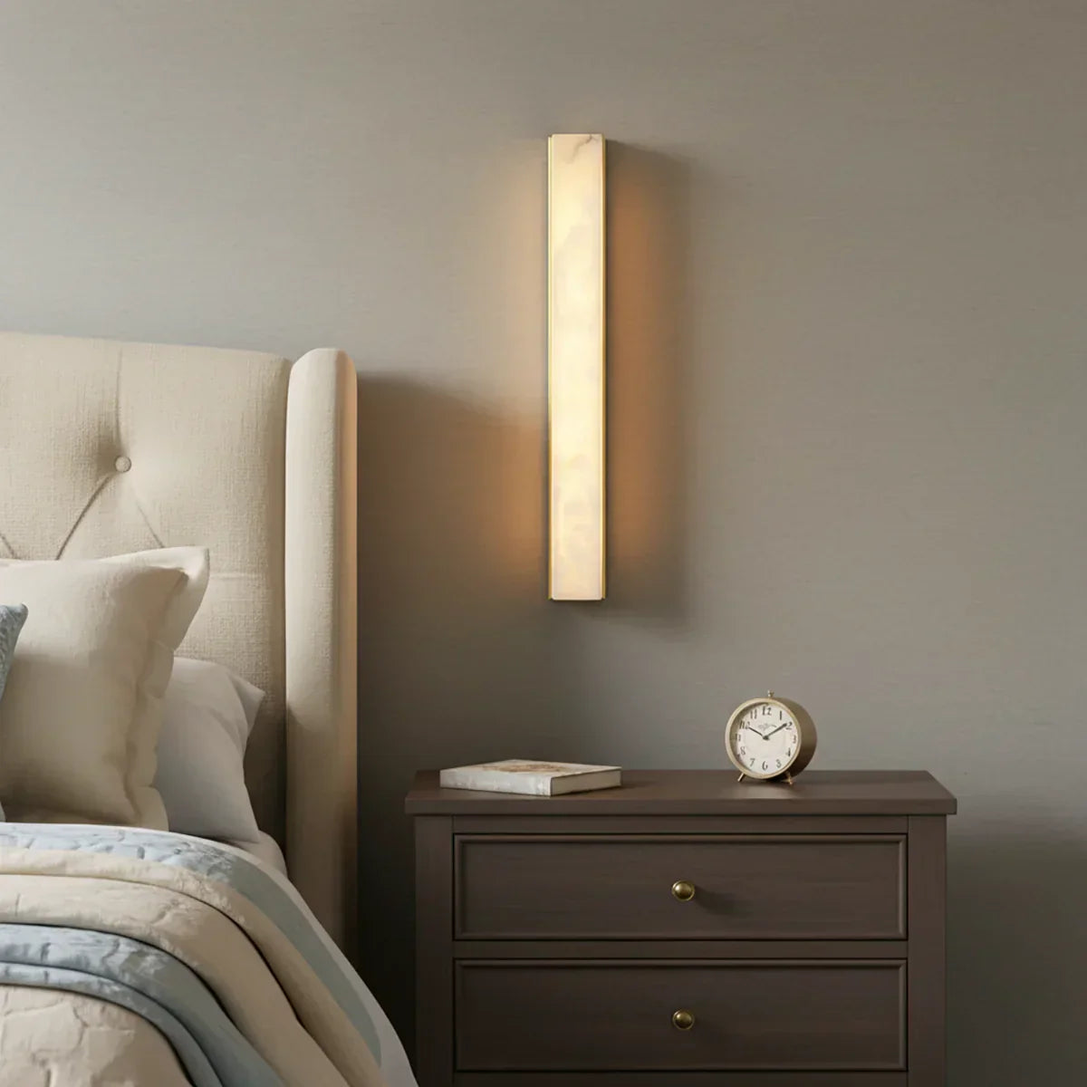 Alabaster Emerson Brass Wall Lamp