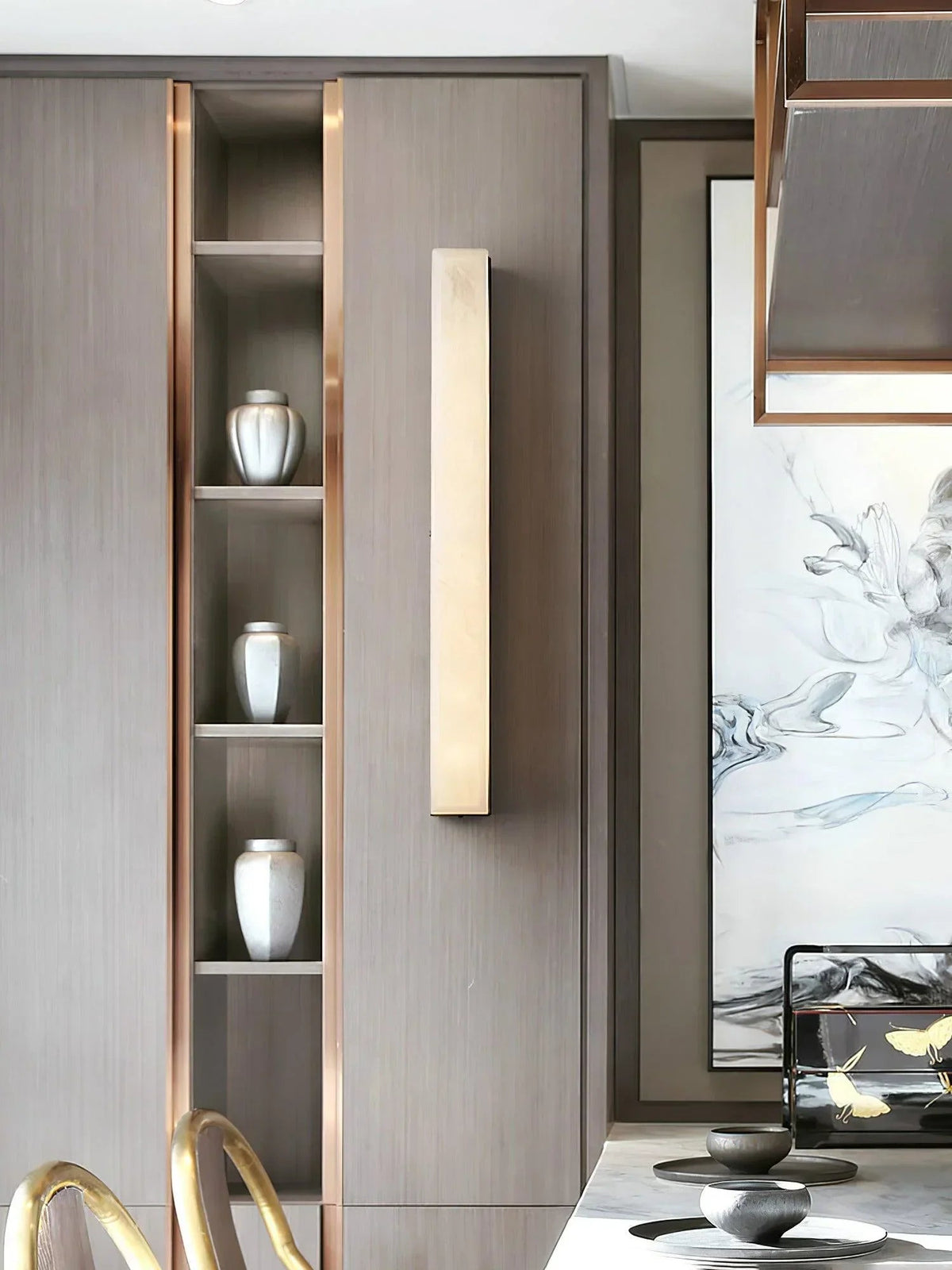 Alabaster Emerson Brass Wall Lamp
