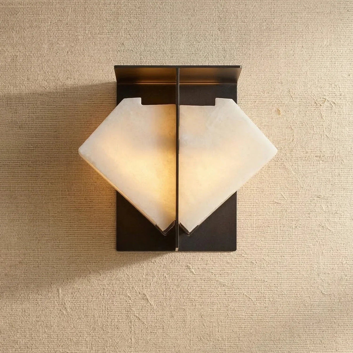 Alabaster Folded Halo Geometric Wall Sconce