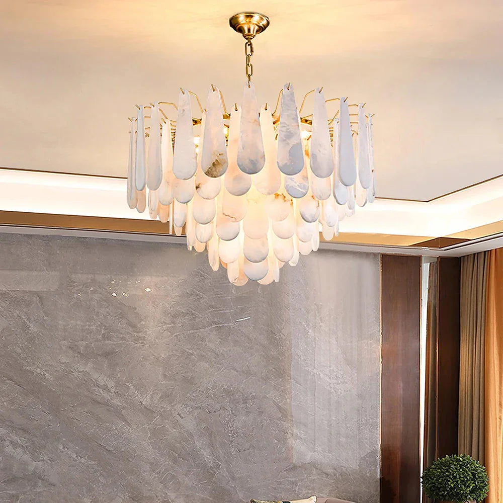 Alabaster Leon Drop Shape Chandelier