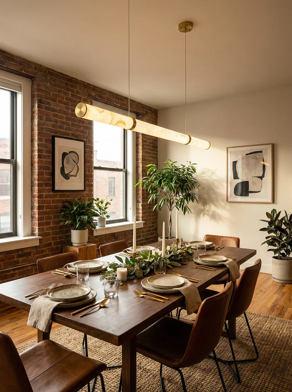 Alabaster Linear Pendant Light