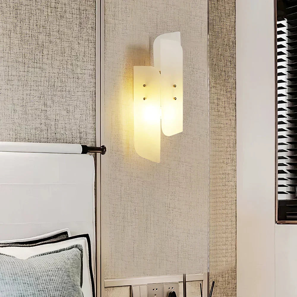 Alabaster Megalith Brass Wall Light