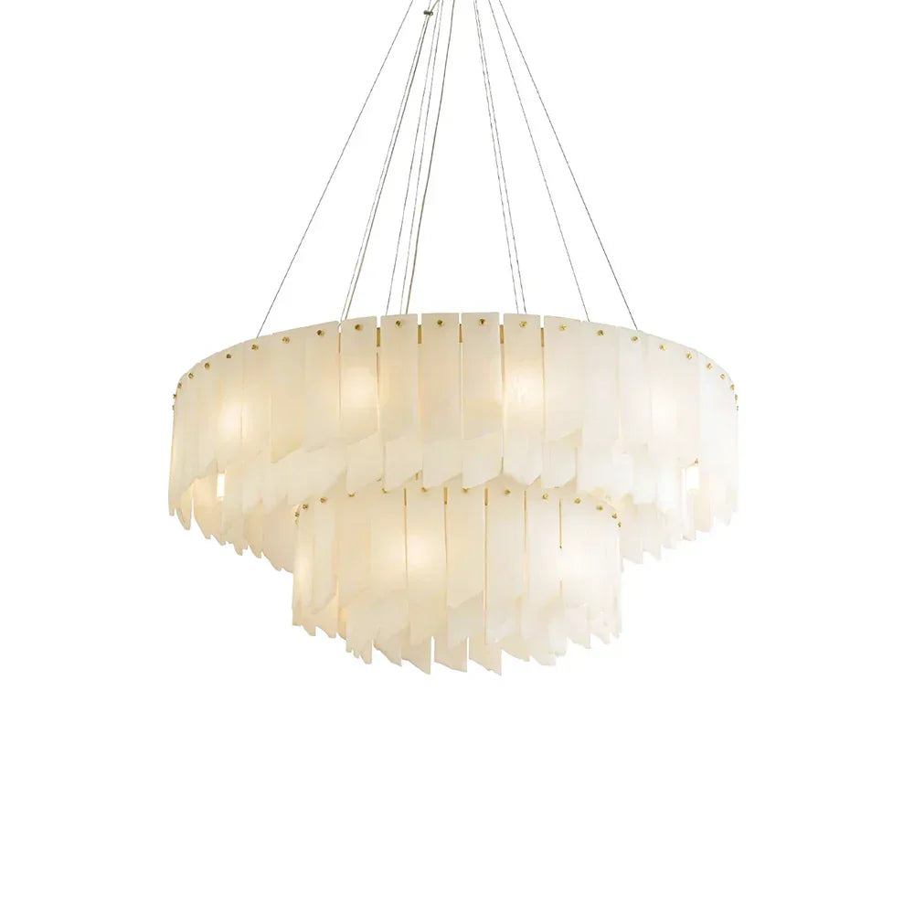 Alabaster Modern Cascade Tiered Chandelier