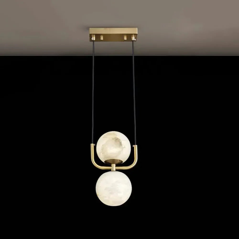 Alabaster Modern Copper Pendant Light