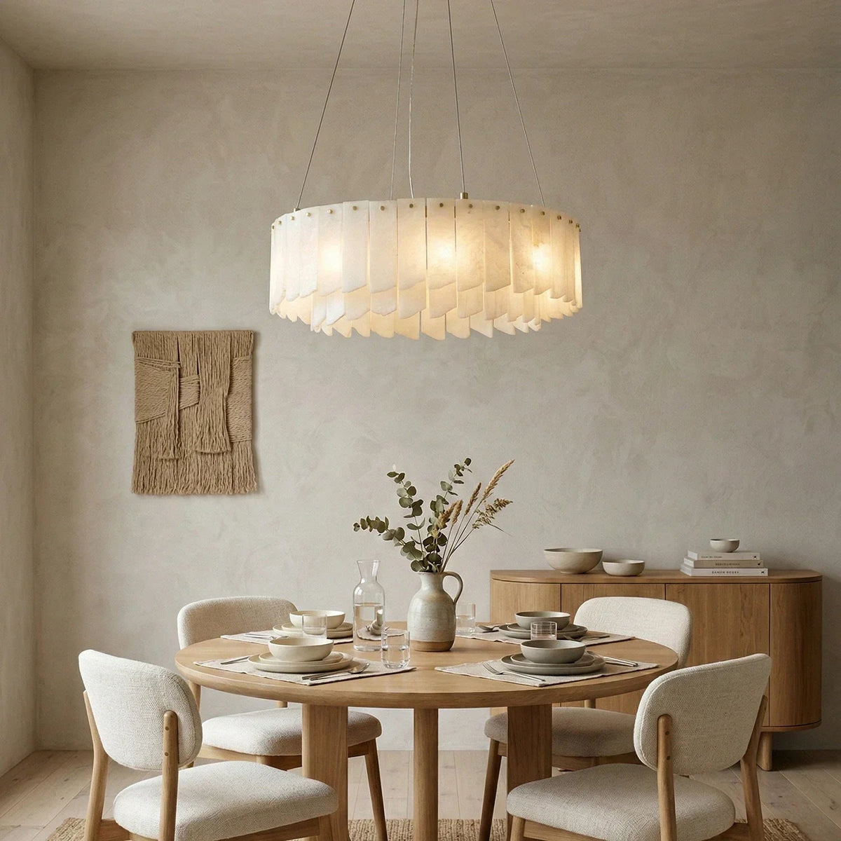 Alabaster Modern Cascade Tiered Chandelier