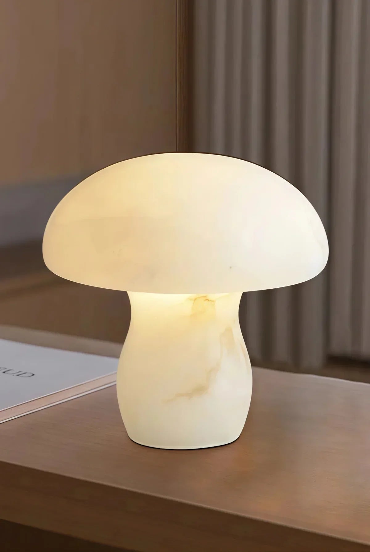 Alabaster Modern Mushroom Table Lamp