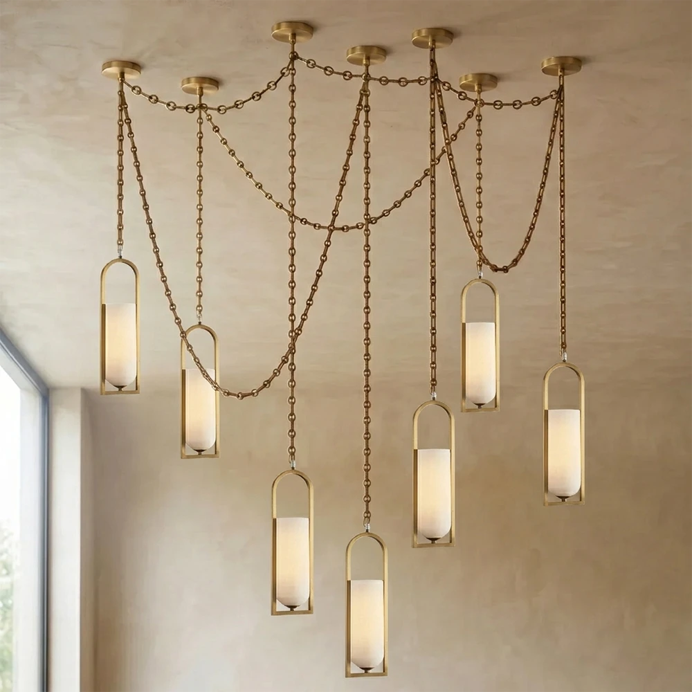 Alabaster Melange Small Chain Chandelier