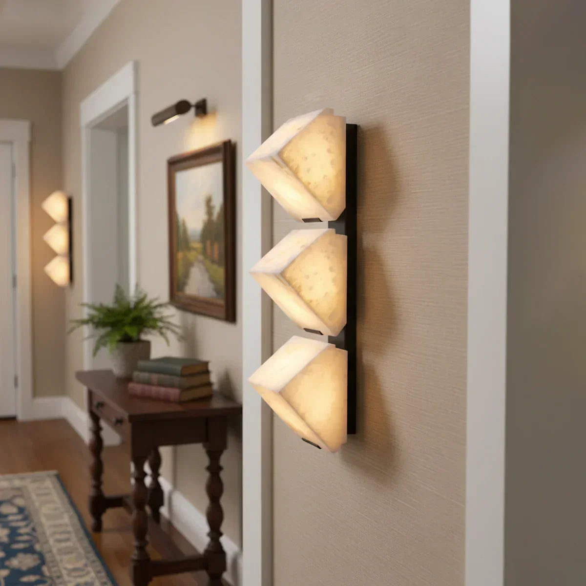 Minimalist Alabaster Facade Wall Lamp