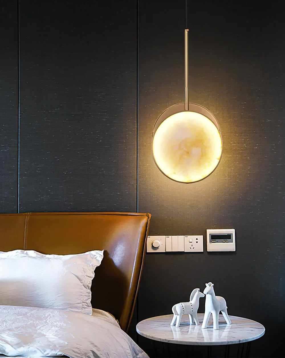 Alabaster Moonshade Pendant Light