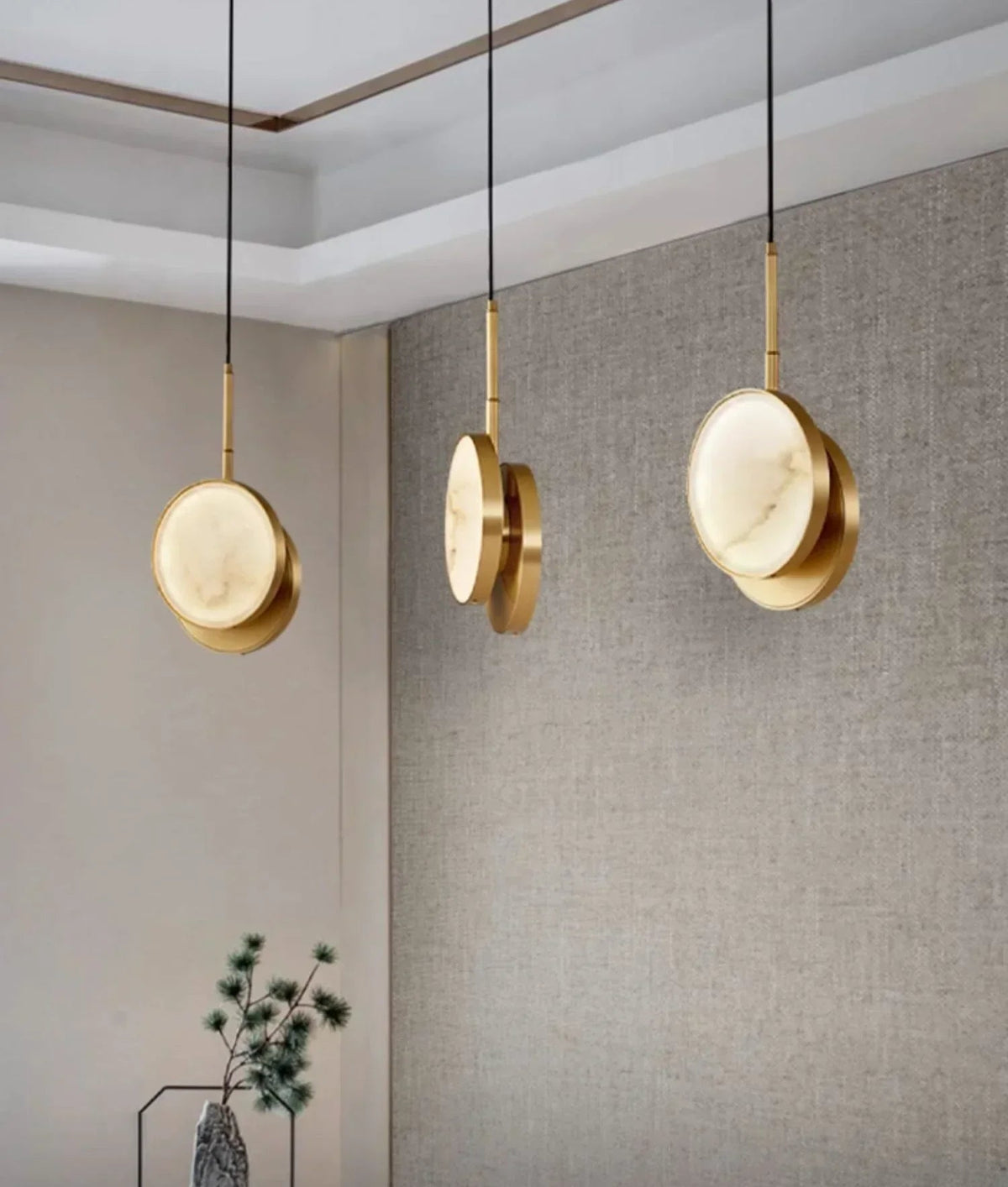 Alabaster Moonshade Pendant Light