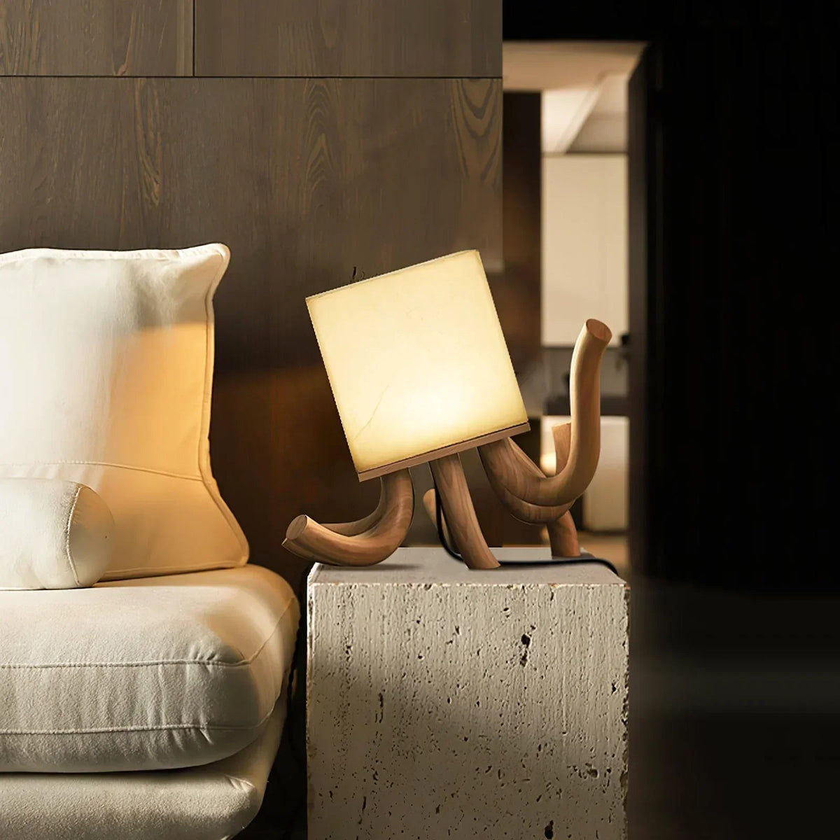 Alabaster Octavia Sculpture Table Lamp
