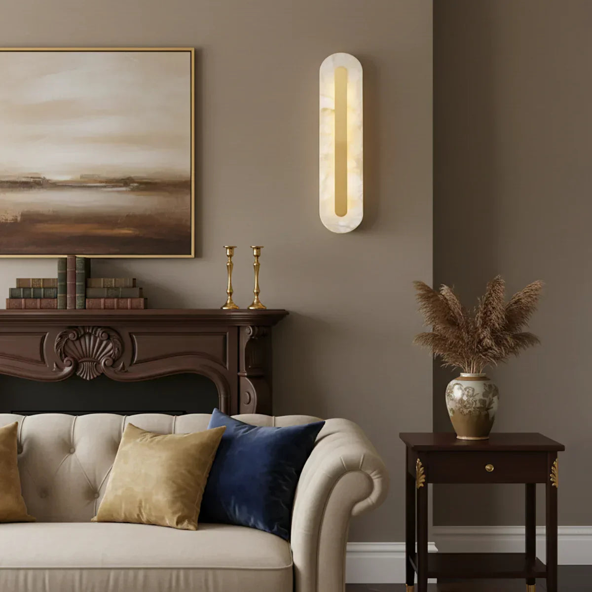 Alabaster Oval Wall Light