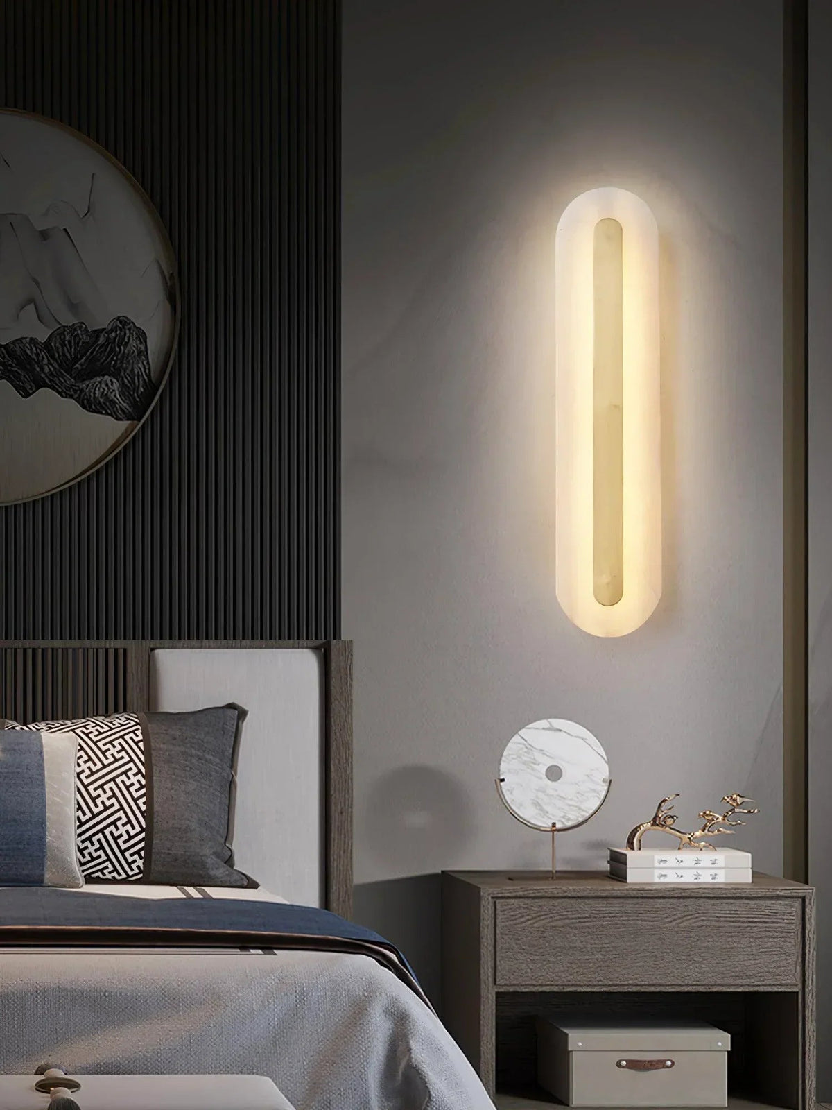 Alabaster Oval Wall Light