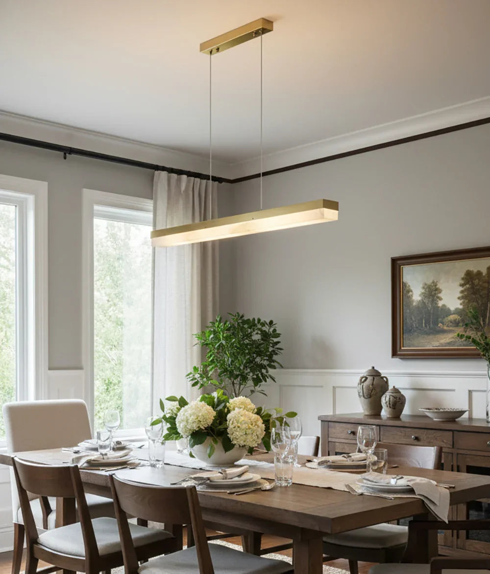 Alabaster Rectangle Linear Pendant Light