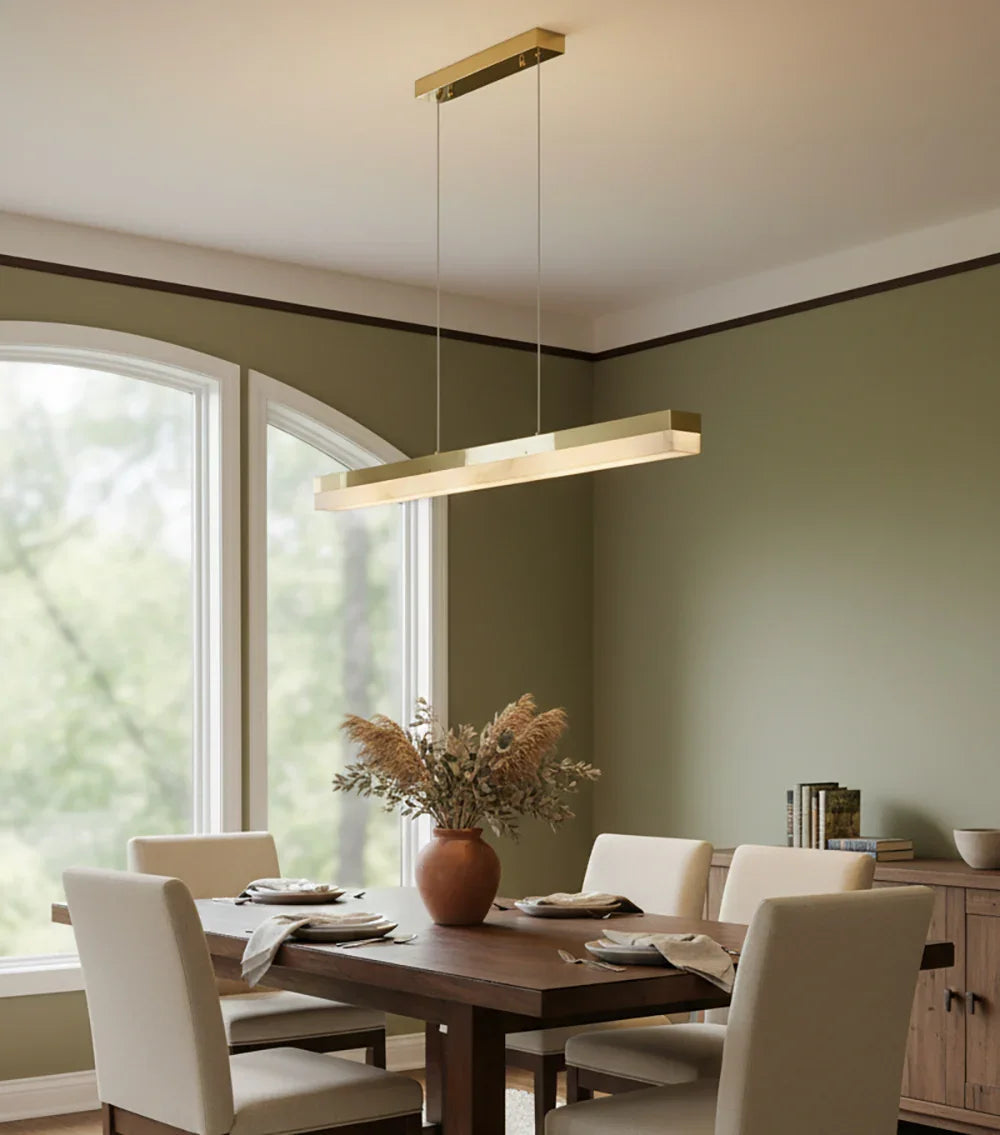 Alabaster Rectangle Linear Pendant Light