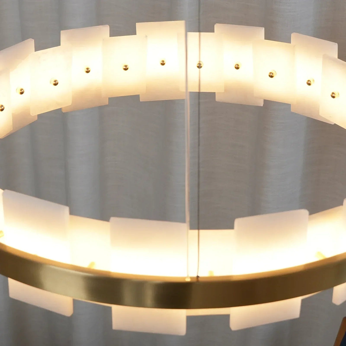 Alabaster Rectangle Annular Chandelier