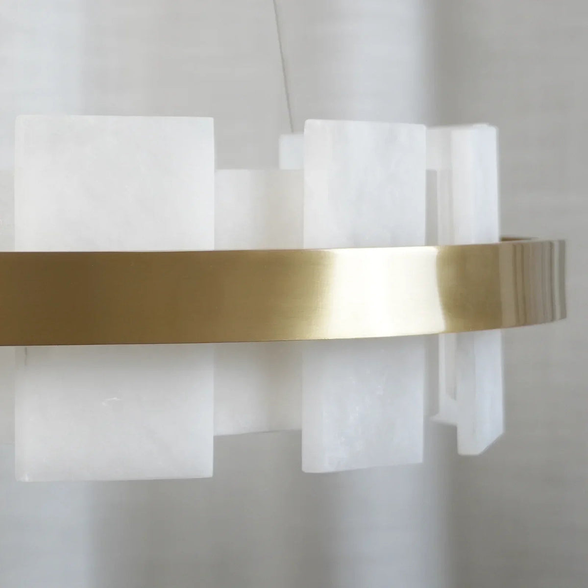 Alabaster Rectangle Annular Chandelier