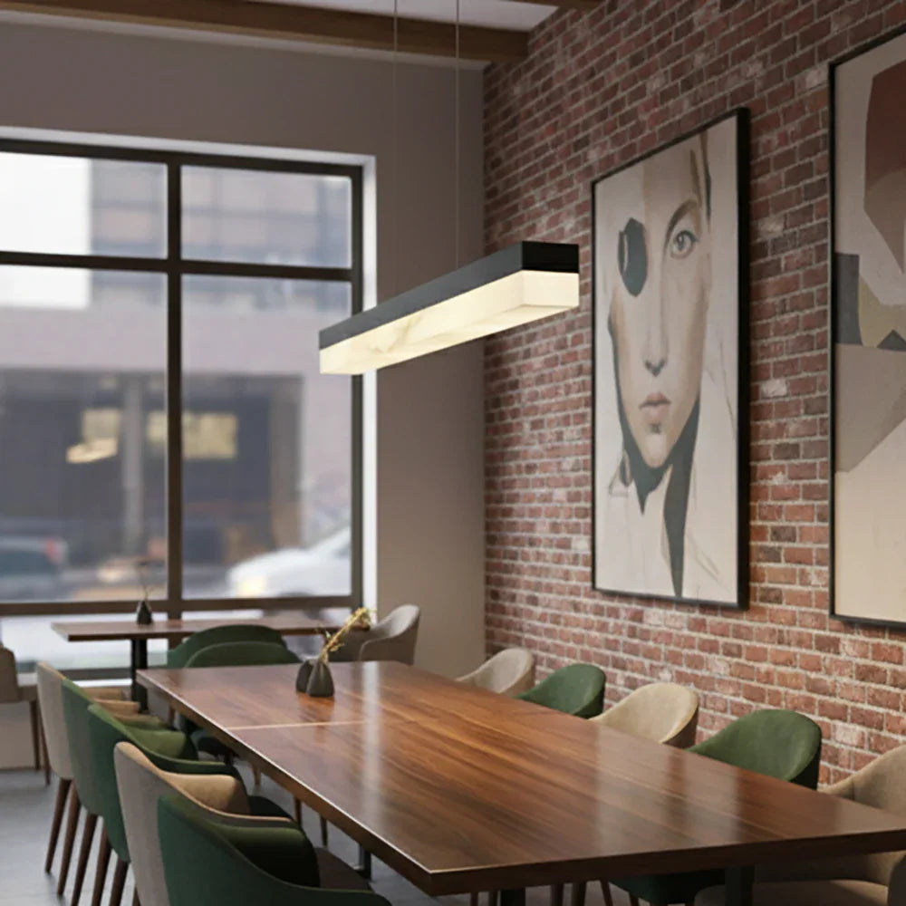 Alabaster Rectangle Linear Pendant Light