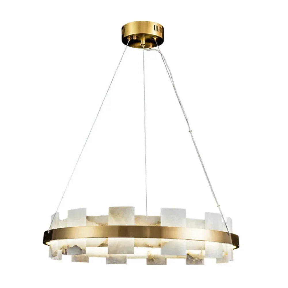 Alabaster Rectangle Annular Chandelier