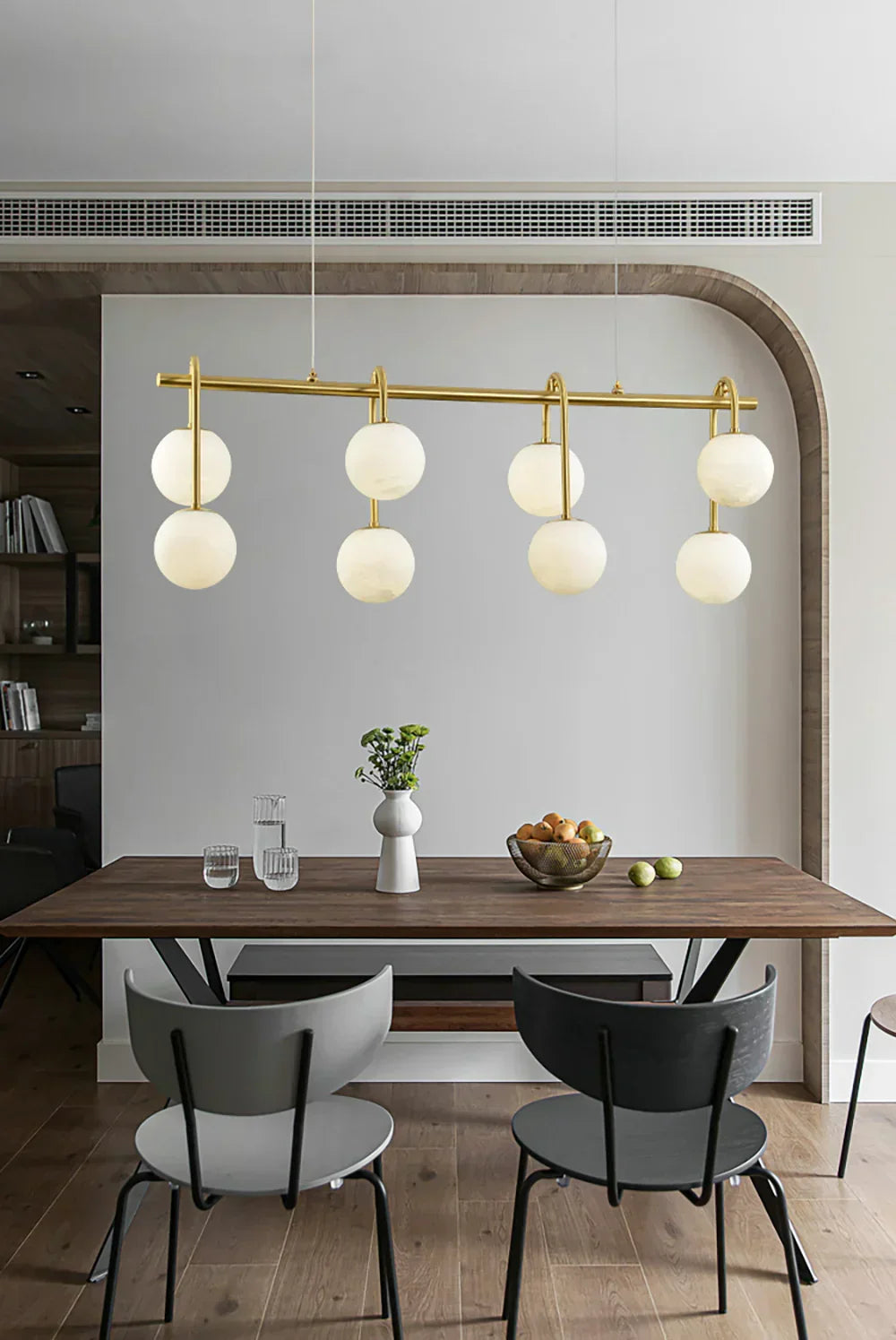 Alabaster Sphere Ring Chandelier