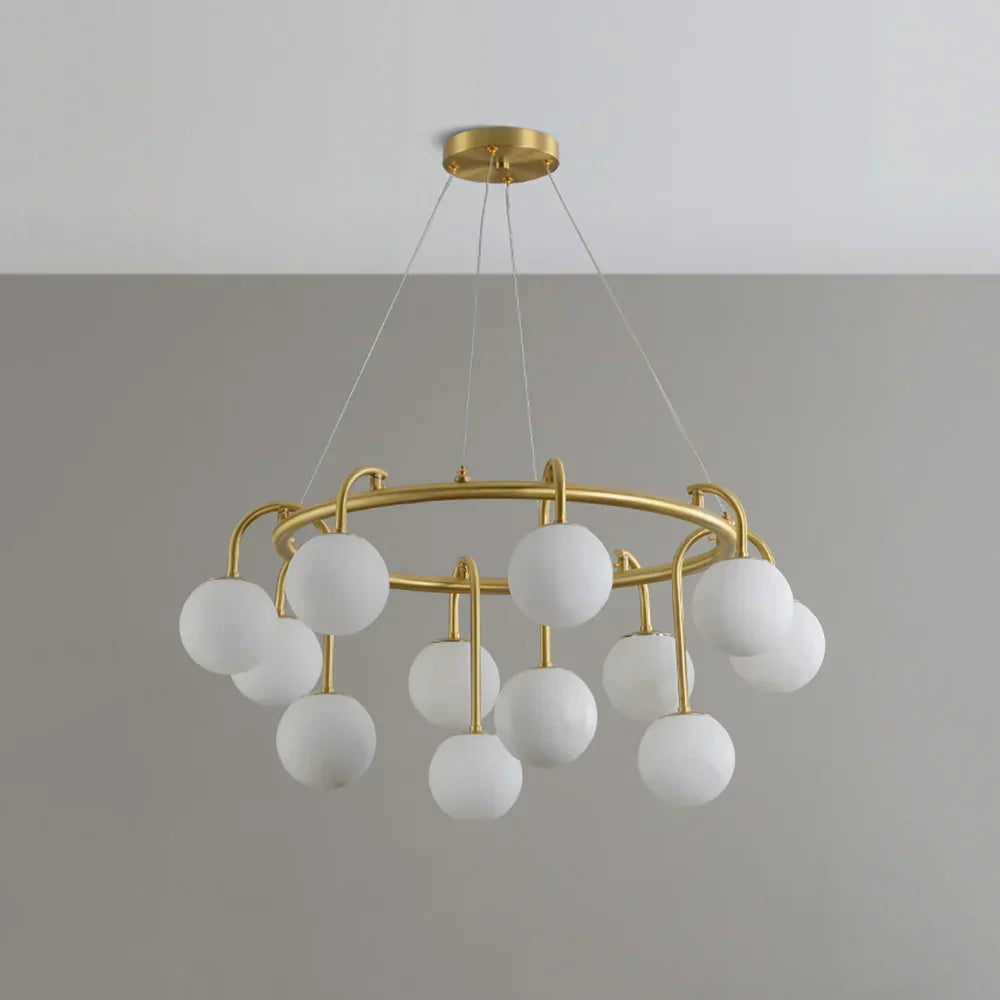 Alabaster Sphere Ring Chandelier