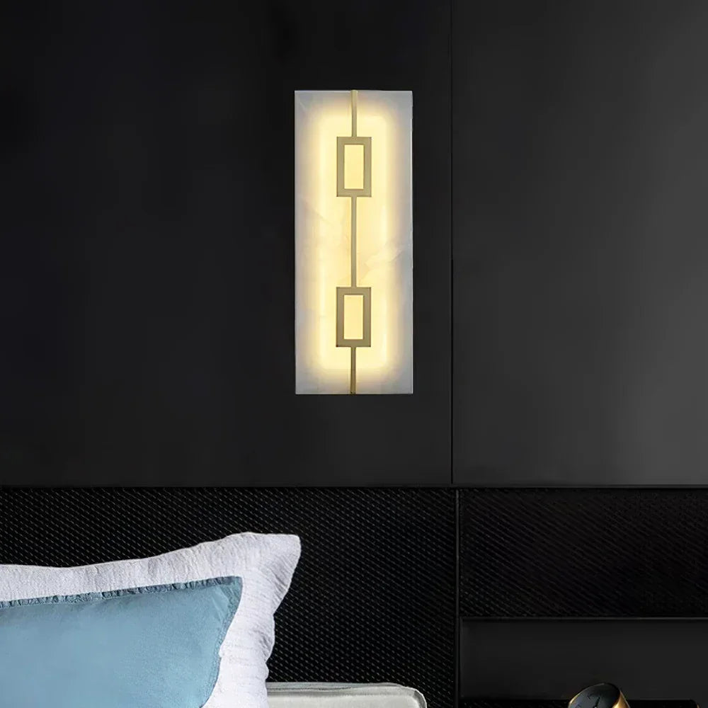 Alabaster Square Rectangular Wall Light