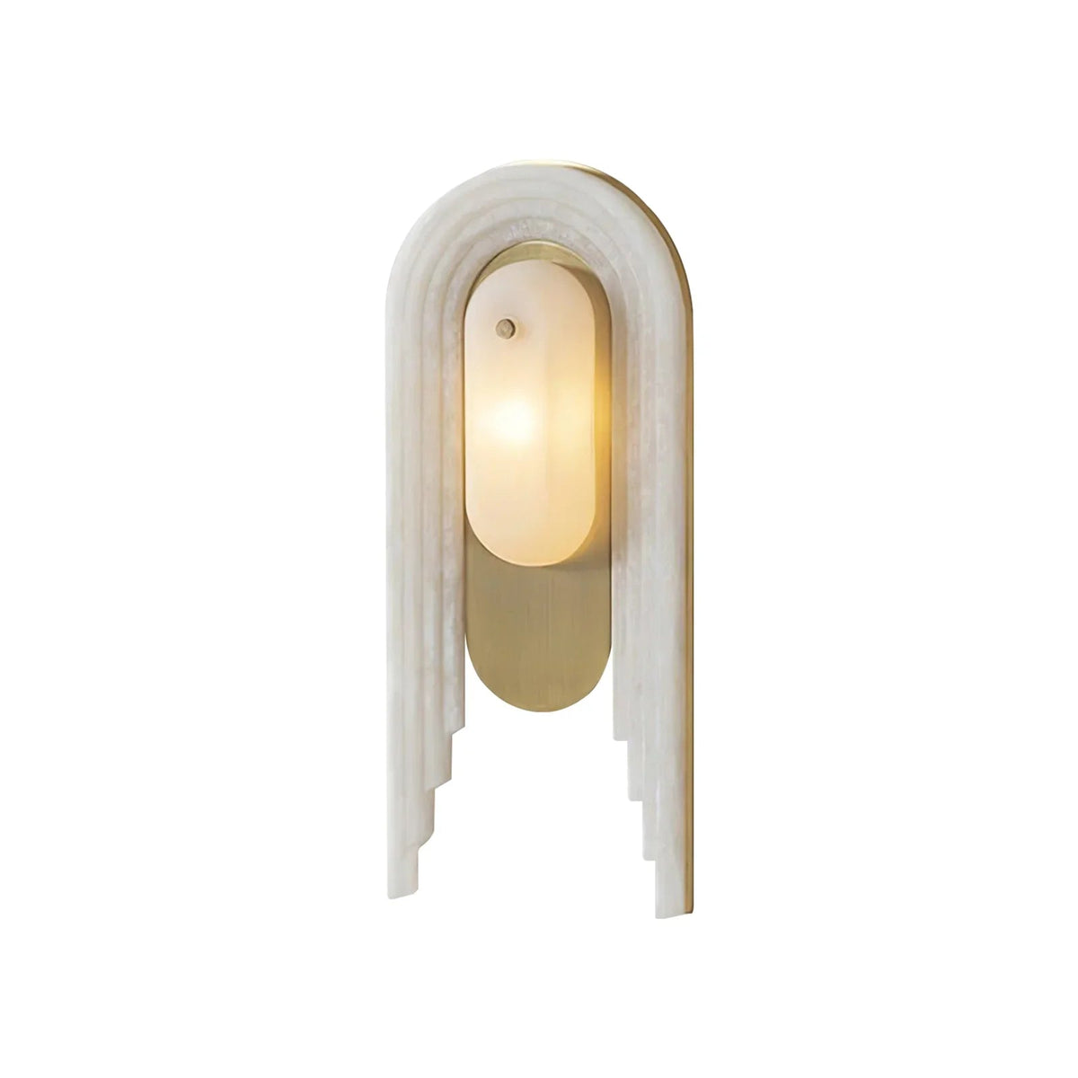 Alabaster Stacked Oval Cascada Wall Sconce