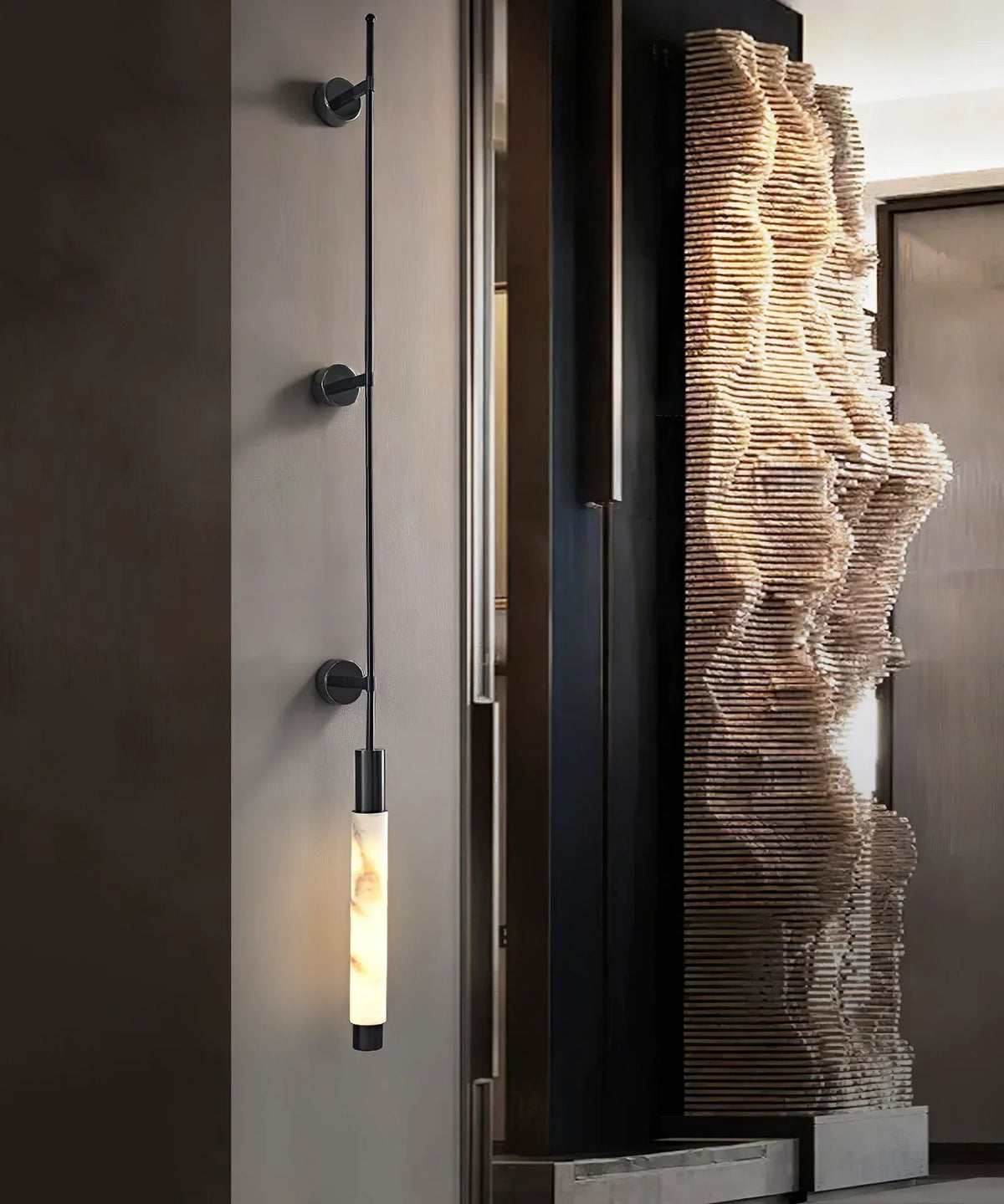 Alabaster Verita Column Wall Sconce