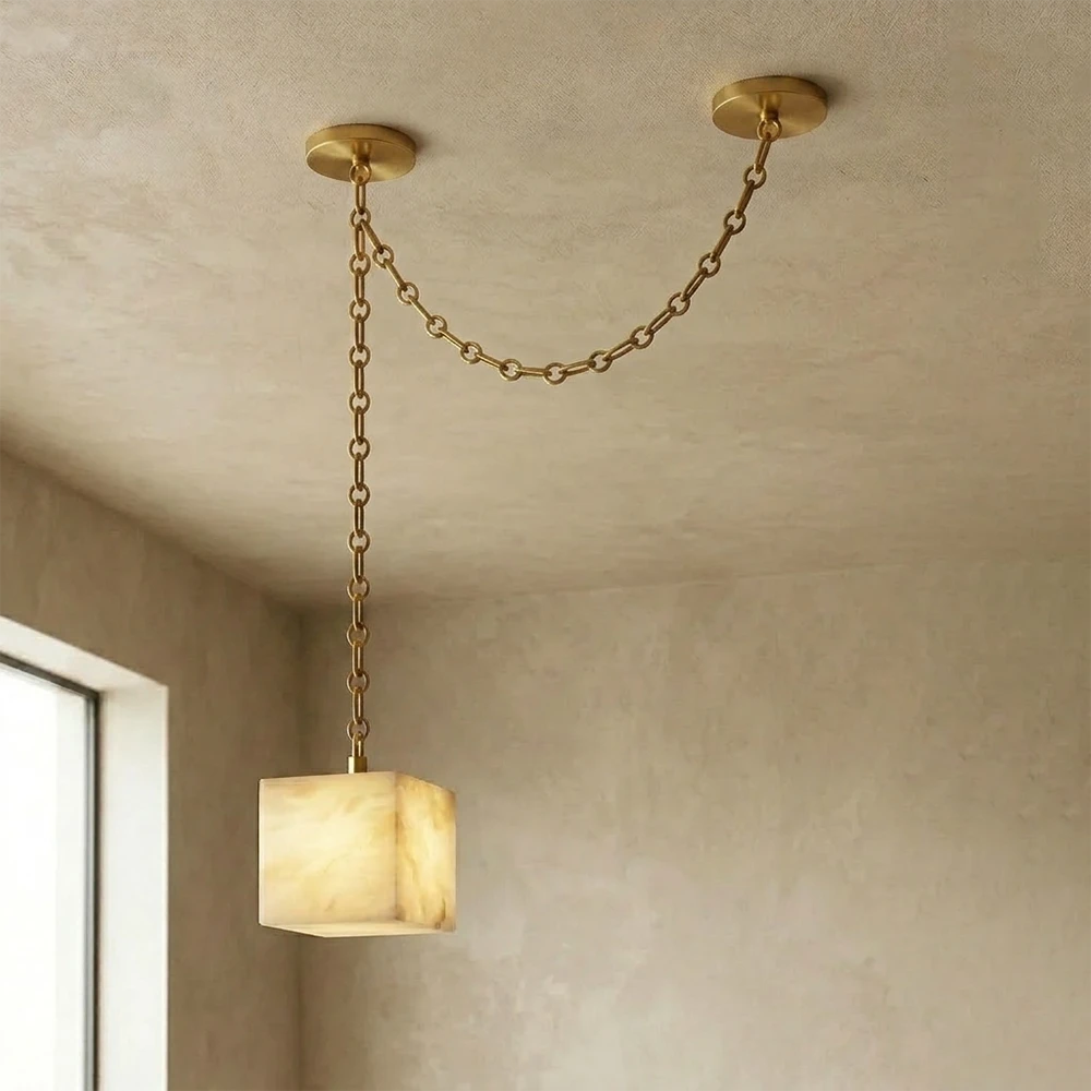 Alabaster Square Chain Chandelier