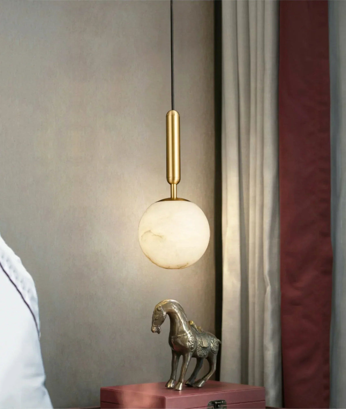 Round Bosso Alabaster Pendant Lamp