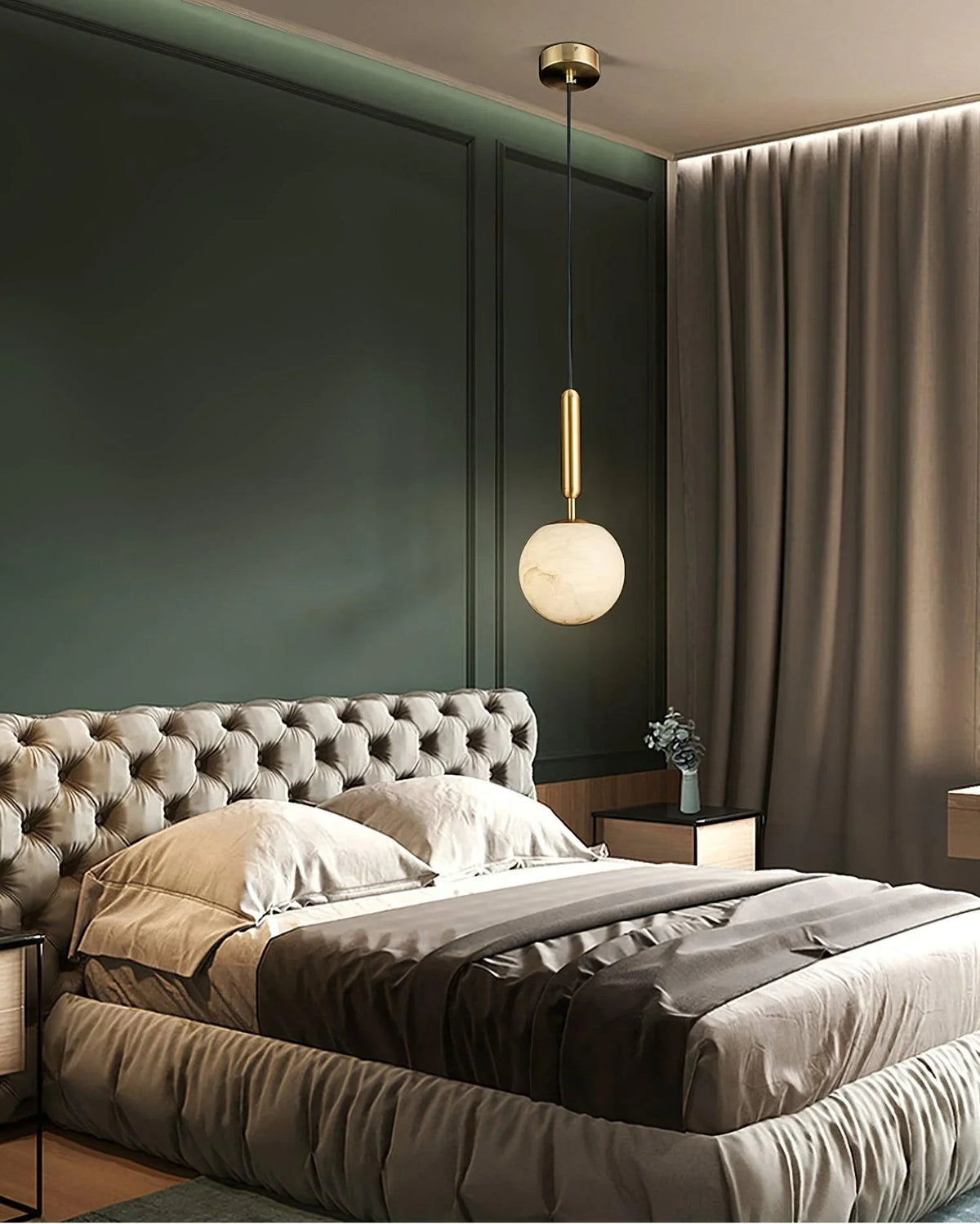 Round Bosso Alabaster Pendant Lamp