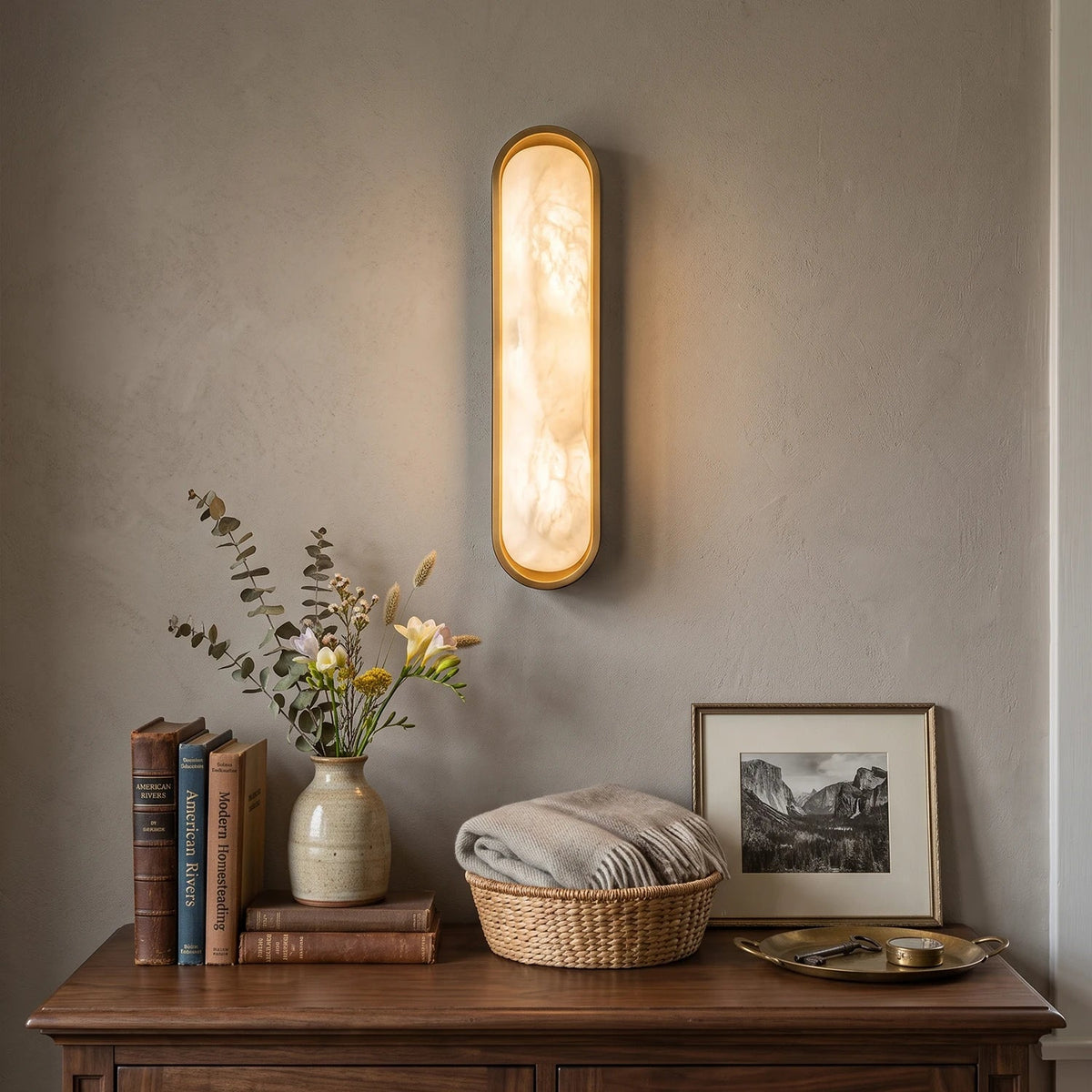 Capsule Chiarore Alabaster Wall Sconce