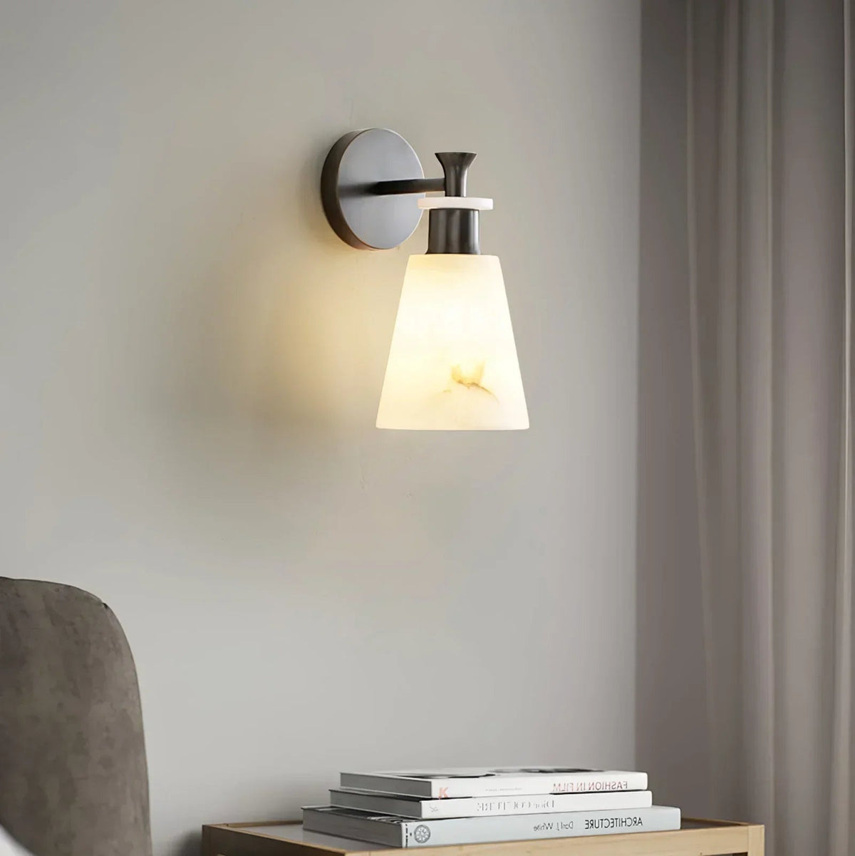 Conical Tapered Alabaster Wall Sconce